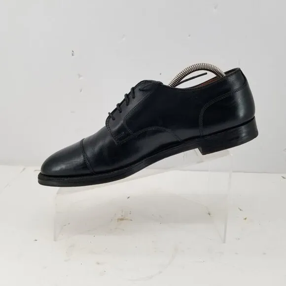 Alden 971 Straight Tip Blucher (Black Calf) Cap Toe Oxford  Mens Shoes Size 9.5