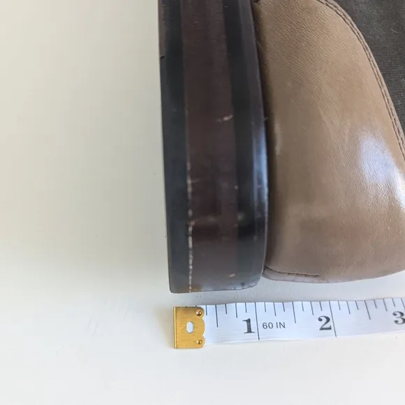 Aldo Cap Toe Oxford Lace Up Distressed Leather Two Tone Walnut Taupe Olive sz 11