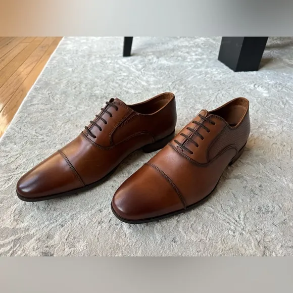 Aldo Classic Brown Genuine Leather Men's Dress Shoes New