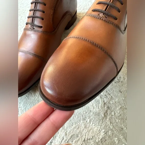 Aldo Classic Brown Genuine Leather Men's Dress Shoes New