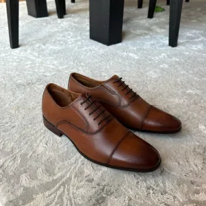 Aldo Classic Brown Genuine Leather Men's Dress Shoes New
