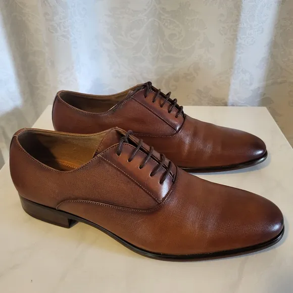 ALDO Morio Men's Oxford Dress Shoes, Size 12, Brown Cognac, Classic, Elegant