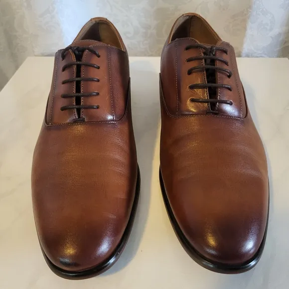 ALDO Morio Men's Oxford Dress Shoes, Size 12, Brown Cognac, Classic, Elegant