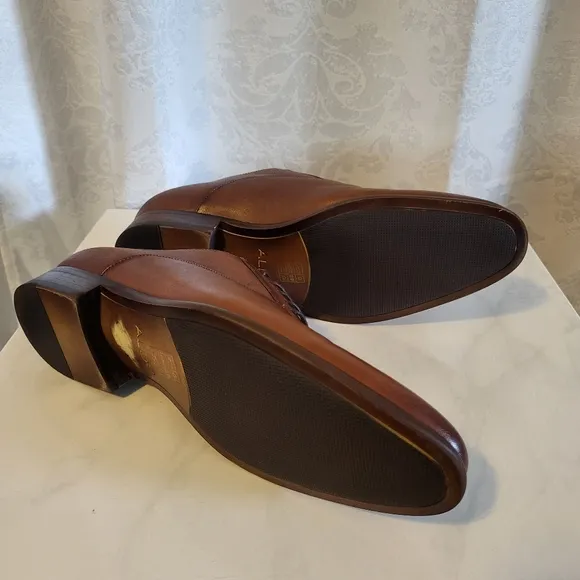 ALDO Morio Men's Oxford Dress Shoes, Size 12, Brown Cognac, Classic, Elegant