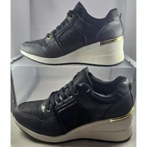 ALDO Thrundra Platform Wedge Sneaker  Shoes Black Womens Size 8.5 M
