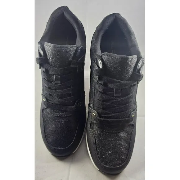 ALDO Thrundra Platform Wedge Sneaker  Shoes Black Womens Size 8.5 M