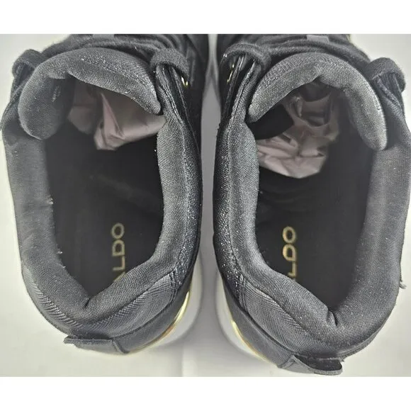 ALDO Thrundra Platform Wedge Sneaker  Shoes Black Womens Size 8.5 M