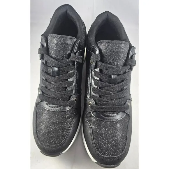 ALDO Thrundra Platform Wedge Sneaker  Shoes Black Womens Size 8.5 M