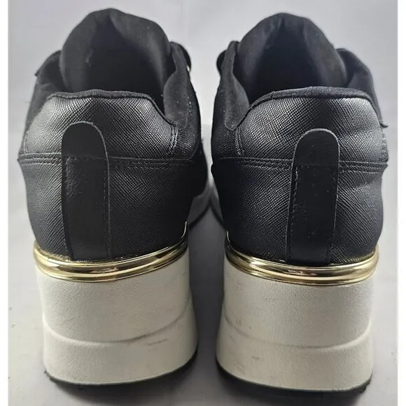 ALDO Thrundra Platform Wedge Sneaker  Shoes Black Womens Size 8.5 M