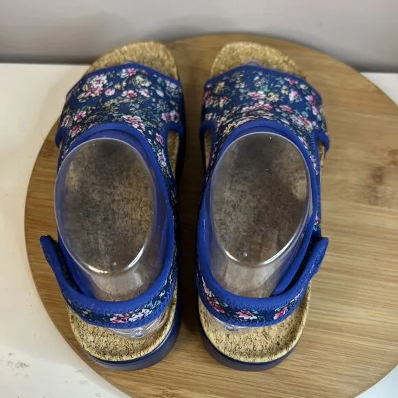 Alegria Micah Women’s Size 8.5 Floral Blue Knit Sandals Shoes MIC-605X
