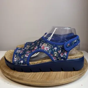 Alegria Micah Women’s Size 8.5 Floral Blue Knit Sandals Shoes MIC-605X