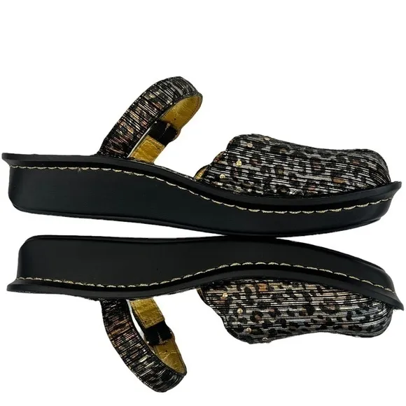 Alegria Tuscany Leopard Print Mary Jane Mule Clog Shoes