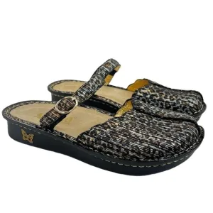 Alegria Tuscany Leopard Print Mary Jane Mule Clog Shoes