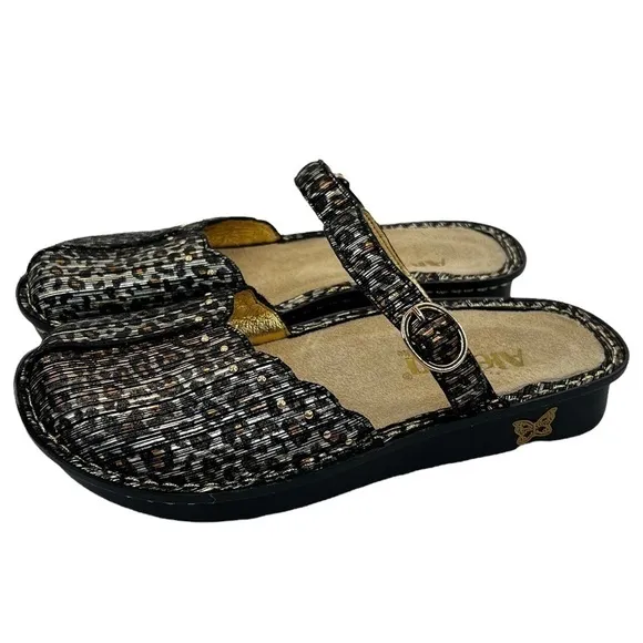 Alegria Tuscany Leopard Print Mary Jane Mule Clog Shoes