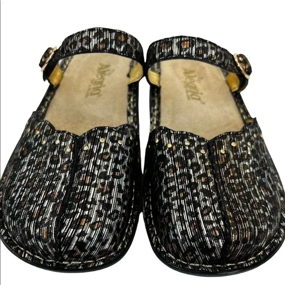 Alegria Tuscany Leopard Print Mary Jane Mule Clog Shoes