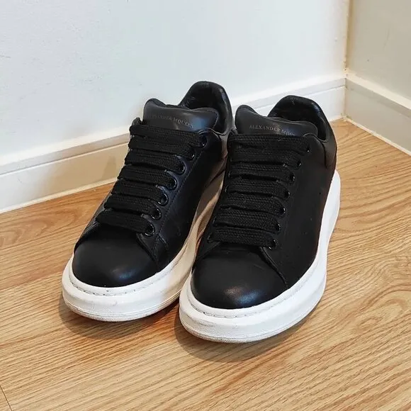 Alexander McQueen Oversized Sneakers Double Black Womens Shoes