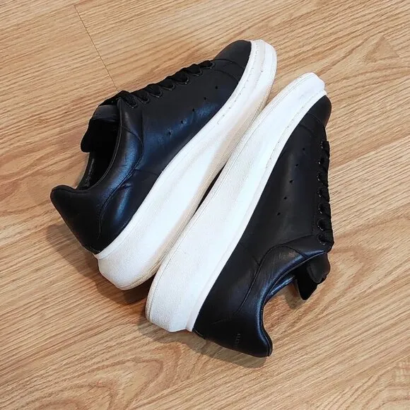 Alexander McQueen Oversized Sneakers Double Black Womens Shoes