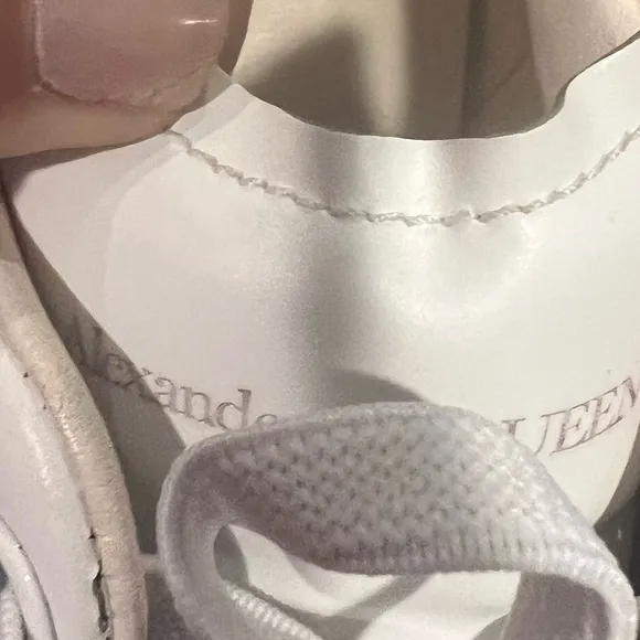 Alexander McQueen Platform Sneakers in White and Red Size 8