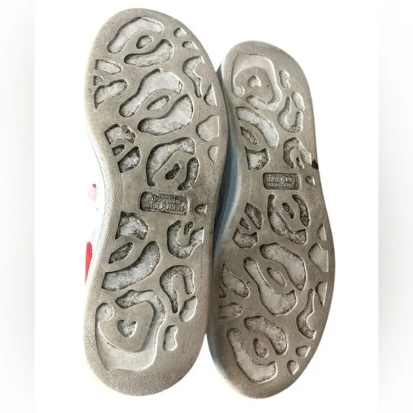Alexander McQueen Platform Sneakers in White and Red Size 8