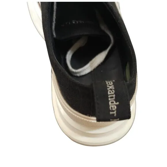 Alexander McQueen Womens Black Canvas Platform Sneakers Shoes Size 36C