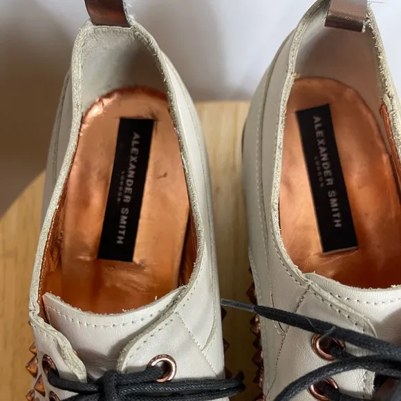 Alexander Smith Platform Bronze Studded Shoes