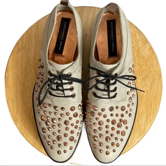 Alexander Smith Platform Bronze Studded Shoes