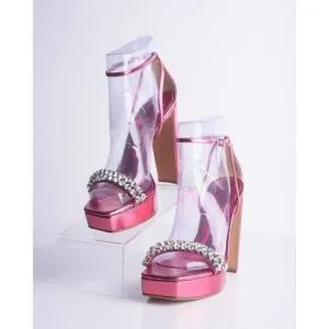 Alexandre Birman Womens Lenny Pink Crystal Platform Pumps Heels Sandal US 7.5