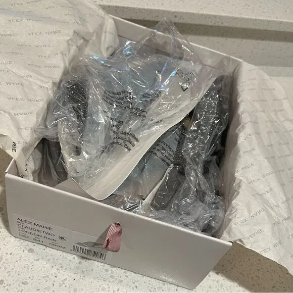Alex Marie‎ Rhinestone Cone Heel Slingback Sandals