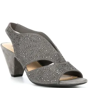 Alex Marie‎ Rhinestone Cone Heel Slingback Sandals
