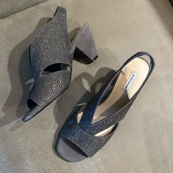 Alex Marie‎ Rhinestone Cone Heel Slingback Sandals