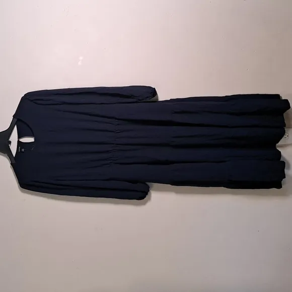 ALFANI Tiered Midi Dress 14w Modern Navy