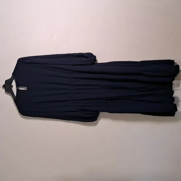 ALFANI Tiered Midi Dress 14w Modern Navy