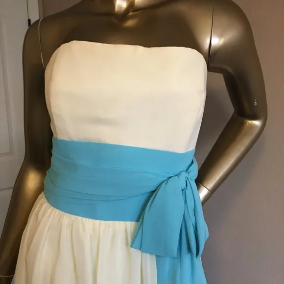 ALFRED ANGELO &quot;Modern Fit&quot; Butter Yellow strapless dress