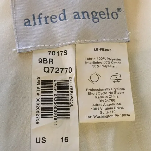 ALFRED ANGELO &quot;Modern Fit&quot; Butter Yellow strapless dress