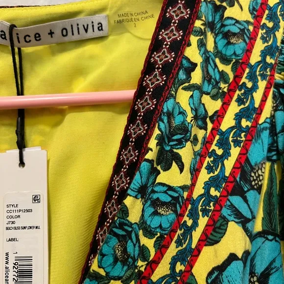 Alice &amp; Olivia Beach Bliss Sunflower Multi Print Mini Dress!