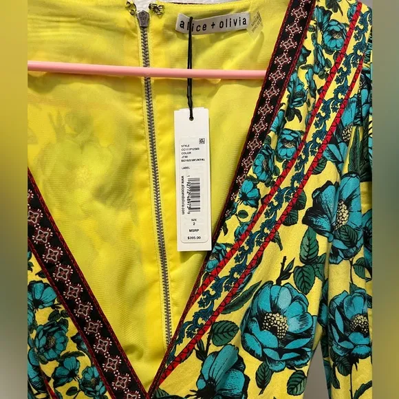 Alice &amp; Olivia Beach Bliss Sunflower Multi Print Mini Dress!