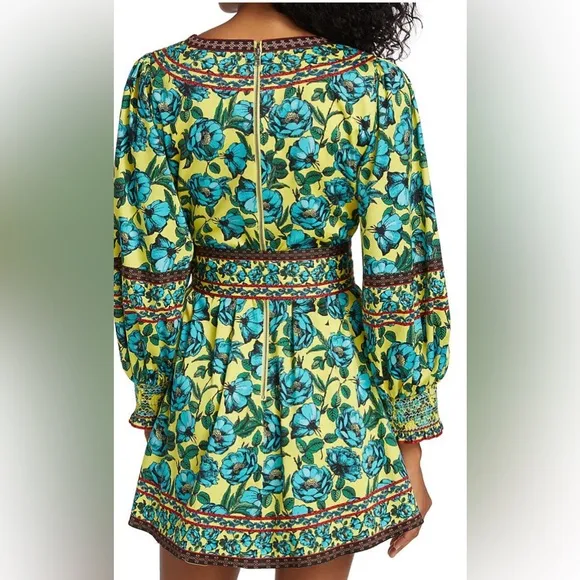Alice &amp; Olivia Beach Bliss Sunflower Multi Print Mini Dress!