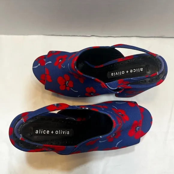 Alice   Olivia Logan Floral Platform Sandals Size 37.5