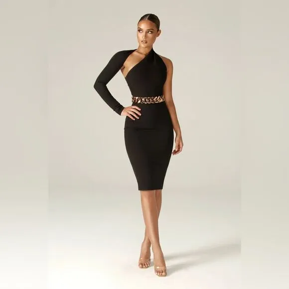 Alieva Dasha Modern Midi One Shoulder Dress