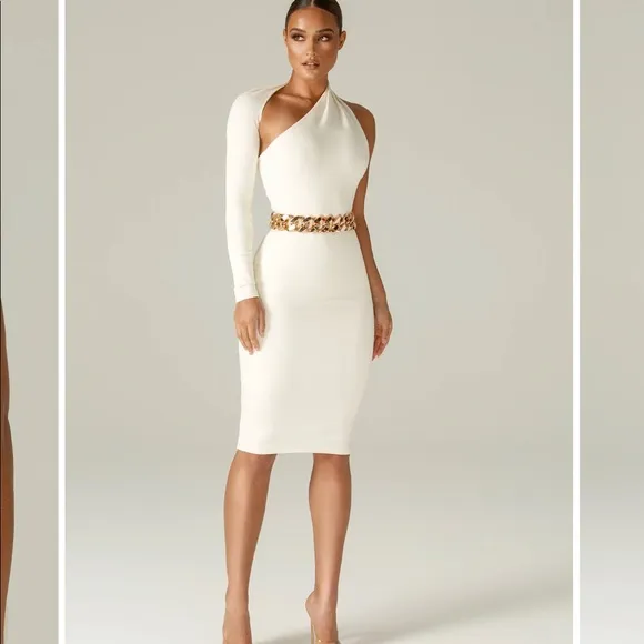 Alieva Dashs Modern Midi Dress (OFF WHITE) size XS