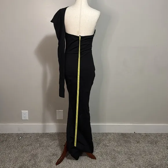 ALIEVA Women's Lilux One Shoulder Modern Maxi Dress Size XS In Black