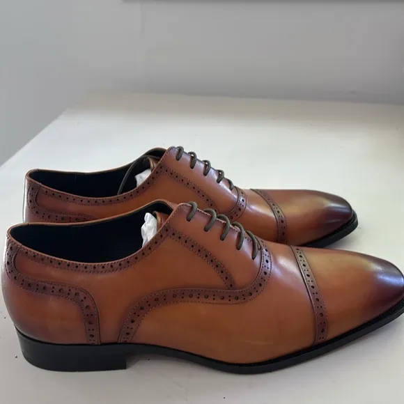 Alipasinm Men's Oxford Formal Modern Leather Dress Shoes Size 12 NWOB