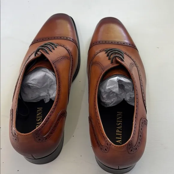 Alipasinm Men's Oxford Formal Modern Leather Dress Shoes Size 12 NWOB