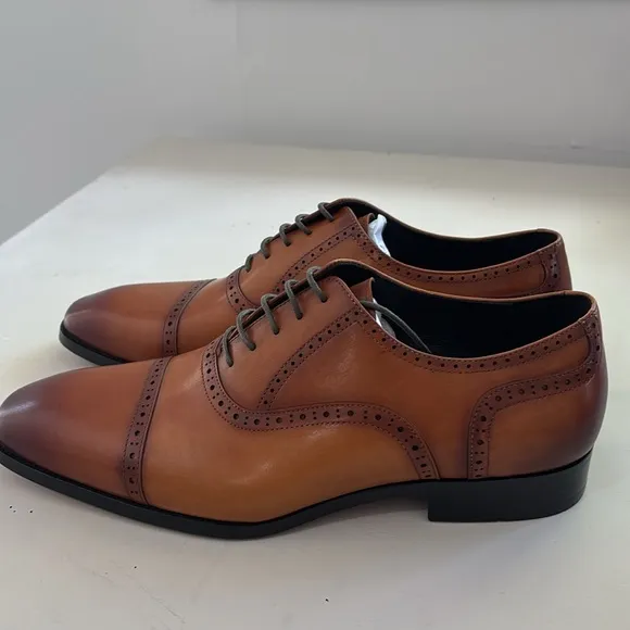 Alipasinm Men's Oxford Formal Modern Leather Dress Shoes Size 12 NWOB