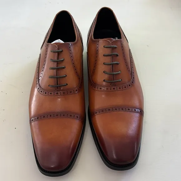 Alipasinm Men's Oxford Formal Modern Leather Dress Shoes Size 12 NWOB