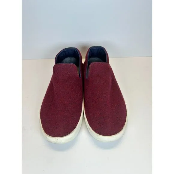 All Birds Men's Wool Loungers Size 11 Maroon Casual Slip On Shoes Round Toe EUC