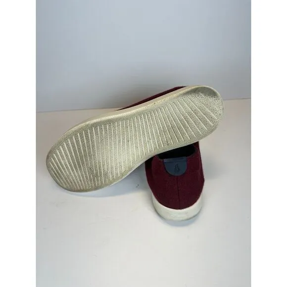 All Birds Men's Wool Loungers Size 11 Maroon Casual Slip On Shoes Round Toe EUC