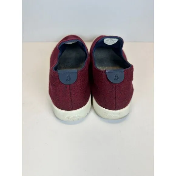 All Birds Men's Wool Loungers Size 11 Maroon Casual Slip On Shoes Round Toe EUC
