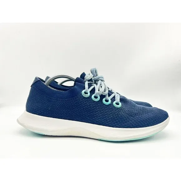 Allbirds Shoes Men Size 12 TD Tree Dasher Blue Knit Lace Up Athletic Sneakers