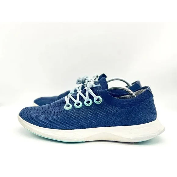 Allbirds Shoes Men Size 12 TD Tree Dasher Blue Knit Lace Up Athletic Sneakers